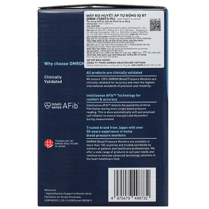 Máy đo huyết áp bắp tay Iq Bt Omron HEM-7194T1-FL - 13
